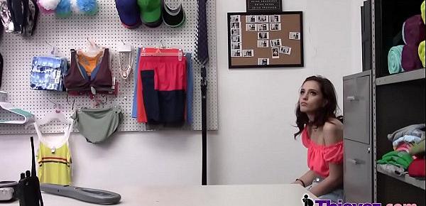  This naughty shoplifter teen is getting what she deserves for being a bad girl.